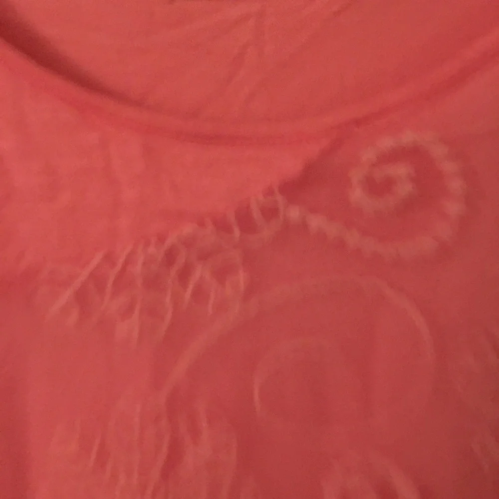 Peach top. Short sleeves. Layered look. - Picture 3 of 5